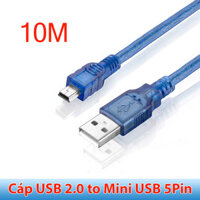 USB 2.0 to Mini USB 10M cáp kết nối máy tính đầu đọc thẻ HDD Box