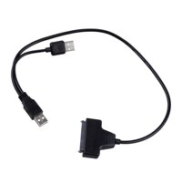 USB 2.0 to SATA Serial ATA 15+7 22P Adapter Cable For 2.5  HDD Laptop Hard Drive