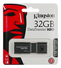 USB 3.0 32G Kingston DataTraveler 100 G3 (Đen) Bảo hành 12 tháng 1 đổi 1 + Tặng 01 đầu chuyển đổi thông minh OTG