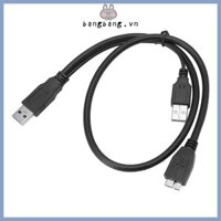 USB 3.0 Dual Power Y Shape 2 x Type A To Micro B Cable External Hard Drive Disk
