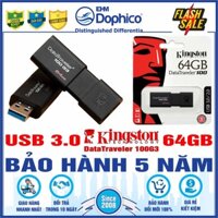 USB 3.0 Kingston 64GB DataTraveler 100G3 – CHÍNH HÃNG – Bảo hành 5 năm