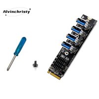 Usb 3.0 PCI-E Riser Card M.2 sang PCIE Bộ mở rộng Riser Adapter Card 4 cổng PCI-Express Adapter cho Os Linux
