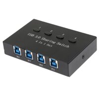 USB 3.0 Sharing Selectors Switch KVM 4 Port HUB For PC Scanner Printer Black