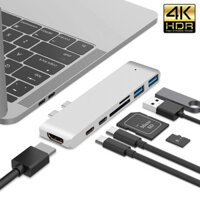 Usb 3.1 Type-C Hub Sang HDMI Adapter 4K Thunderbolt 3 USB C Hub Có Hub 3.0 TF SD Đầu Đọc Khe Cắm PD Cho MacBook Air Pro 2020 M1 Chip
