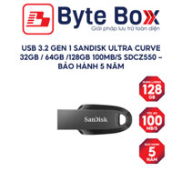 USB 3.2 Gen 1 Sandisk Ultra Curve 32GB / 64GB /128GB 100MB/s SDCZ550 - Bảo hành 5 năm