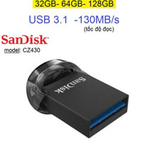 USB 32GB/ 64GB/ 128GB Sandisk ultra fit usb 3.2 gen 1 flash diver tốc độ đọc 130MB/s (CZ430)