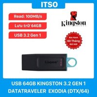 USB 64GB Kingston DataTraveler Exodia(DTX/64GB) chính hãng - Bảo hành 5 năm