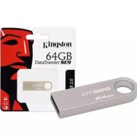 USB 64Gb SE9, USB Kingston 64GB - Vỏ Kim Loại - USB 2.0, chống nước, Bảo hành 2 Năm