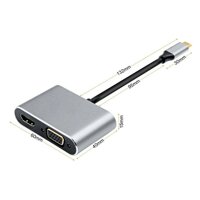 Usb C To Hdmi Vga Adapter Type-C To Hdmi+Vga+Usb3.0+Pd3.0 for Mackbook Pro