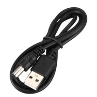 USB Cable 5.5mm / 2.1mm 5V DC Barrel Jack Power Cable (Black 75cm)