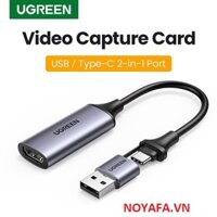 USB Capture HDMI, live streaming 1080P HDMI to USB 2.0, Type-C Ugreen 40189 cao cấp