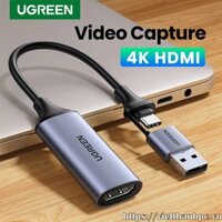 USB Capture HDMI, live streaming 1080P HDMI to USB 2.0, Type-C Ugreen 40189 Cao Cấp