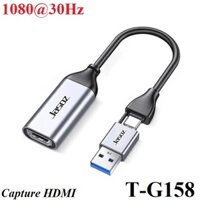 USB Capture HDMI, live streaming 1080P@30Hz HDMI to USB 2.0, Type-C Jasoz T-G158 cao cấp