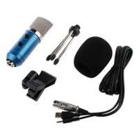 USB Computer  Condenser Microphone Recording with Tripod Stand Blue