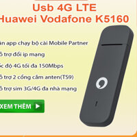 USB Dcom 4G HUAWEI VODAFONE K5160 K5161 Chạy Bộ Cài Mobile Parter - Hỗ TRợ Đổi Ip - Tốc Độ 150Mbps