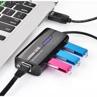 USB Hub Ugreen UG 20264 1 ra 3 cổng USB 2.0 kèm 1 cổng LAN 10/100Mbps (hỗ trợ Mibox)