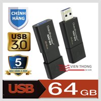 USB Kingston DATATRAVERLER 100 G3 64gb / USB 3.0 Up to 100Mb/s - hãng phân phối chính thức + Tặng đèn Led USB