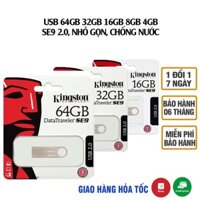 Usb Kingston SE9 64Gb/32Gb/16Gb/8Gb/4Gb/2Gb/128Gb Chống Nước, Kim Loại