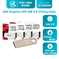 USB Kingston Vỏ Sắt Chống Nước 64Gb/32Gb/16Gb/8Gb/4Gb/2Gb DataTraveler SE9 G2 USB 2.0 (Hàng đủ dung lượng) - Hàng mới về