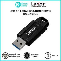 USB Lexar S80 JumpDrive 32GB USB 3.1 Flash Drive LJDS080032G-BNBNG - Hàng Chính Hãng