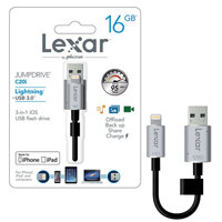 USB Lightning Lexar Jumpdriver C20i 16GB - LJDC20I-16GB iPhone, iPad