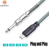 Usb Loại C Đến 6.35mm Jack Cáp Âm Thanh Cho i 15 16 Pro Max Samsung Đầu Nối Điện Thoại Trộn Đàn Guitar Điện Bass 1 / 2 / 3 / 5 Mét Dài 1m 2m 3m 5m mono USBbc Cắm 6.5M 6.5 / 6.35 mm