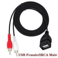 USB Male Female Plug To 3 RCA Female Adapter Bộ chuyển đổi âm thanh Video AV Cable USB to 2 RCA Cable for HDTV TV Dây tivi Chiều dài cáp 0,2m