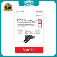 USB OTG 128GB Sandisk SDDDC3 Drive Go TypeC 3.1 tốc độ 400MB/s - vỏ nhựa chống nhiễm điện (Đen)