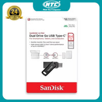 USB OTG 64GB Sandisk SDDDC3 Drive Go TypeC 3.1 tốc độ 300MB/s - vỏ nhựa chống nhiễm điện (Đen)