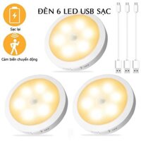 USB Sạc Đèn Led 6 Bóng Cảm Biến Thông Minh Đa Năng