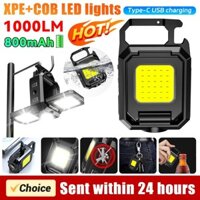 Usb Sạc LED Mini Móc Khóa Đèn Pin Cắm Trại Đôi COB Đèn Làm Việc Chiếu Sáng Khẩn Cấp Với Nam Châm Dụng Cụ Mở Chai