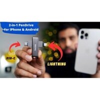 USB Sandisk 2 đầu TypeC và Lightning Flash Drive Luxe IX70N OTG 3.1 128gb cho iPhone Ipad chính hãng - 005083