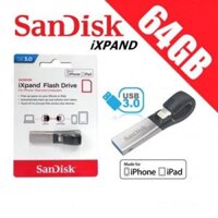 USB Sandisk Ixpand 3.0 64gb cho iPhone cổng lightning chính hãng - 002519