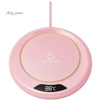Usb Sưởi Coaster Ấm Ấm Sưởi Pad Không Đổi 3Gear Màn Hình Kỹ Thuật Số Điều Chỉnh Cảm Ứng Nóng Cho Gia Đình Cà Phê Sữa -Pink