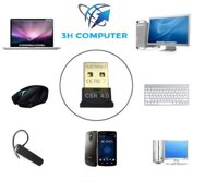 USB tạo bluetooth cho pc laptop dongle 4.0 CSR - loai 1tự nhận không cần cài đặt