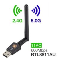 USB Thu Phát Wifi 600Mbps 1300Mbps, Băng Tần Kép 5G 2.4G Tốc Độ Cao cho PC máy tính, Laptop hư Card Wifi, Card mạng wifi không dây gắn ngoài