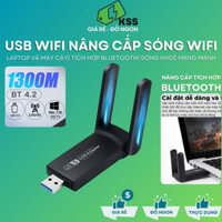 USB Thu WiFi 1300 mbps 2 râu nâng cấp WiFi lên 5G cho pc laptop loại pro wifi 5 hút wifi mạnh hơn