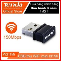 USB thu Wifi Tenda W311Mi Mini Ko anten, 150Mbps hàng chính hãng bảo hành 3 năm 1 đổi 1