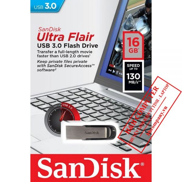 USB 3.0 SanDisk Ultra Flair CZ73 - 16GB , 130 MB/s
