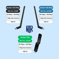 USB WiFi 5 Dual Band High Gain Adapter TP-Link Archer T2/3 Plus/T4U (802.11ac AC600/1300)