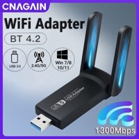 Usb WiFi / Bluetooth 1300Mbps Băng Tần Kép 2.4 / 5Ghz Hỗ Trợ Win10 / 11 Cho PC / Laptop