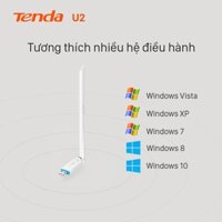 USB wifi Tenda U2 Tenda - Usb Thu Wifi  150mbps 1 Anten 6 DBi - Bh 1 năm