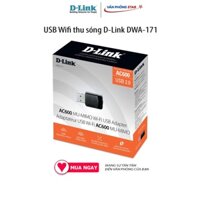 USB Wifi thu sóng D-Link DWA-171 Card mạng Wireless USB chuẩn AC600 - Dual Band (N 150Mbps & AC 433Mbps) - 2 băng tần 2.