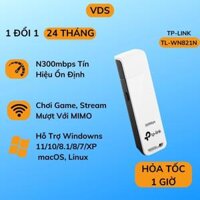 USB Wifi TP Link TL-WN821N Chuẩn N 300Mbps - Usb thu wifi cho pc laptop chính hãng TPLink - VDS Shop