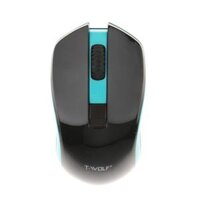 USB Wireless Adapter Mouse  Cordless Optical Scroll Mouse - Black Blue
