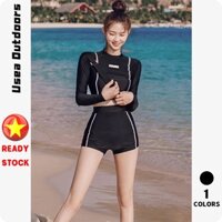 【Usea】 Bikini đi biển Đùi Quảng Châu Đồ Bơi Nữ Dài Tay chống nắng 2 mảnh Chất Đẹp kín đáo chất đẹp co giãn thoải mãi
