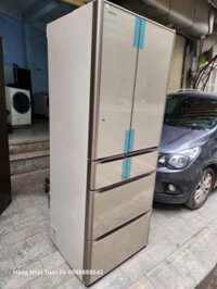 (Used 90%) Tủ lạnh Hitachi mặt gương cảm ứng 570 lít màu vàng cát