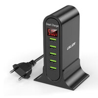 Uslion 4A 5-Port USB Charger 5USB-A Fast Charging Desktop Charging Station Adapter EU Plug US Plug for iPhone 12 13 14 1