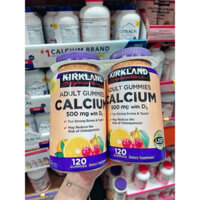 [US]Set kẹo dẻo Kirkland Calcium 500mg With D3 Adult Gummies hàng Mỹ
