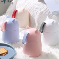 Utah054 Hộp đựng súp cách nhiệt cốc có thìa thể gập lại Bình thức ăn chống rò rỉ cho cháo sáng 450ml